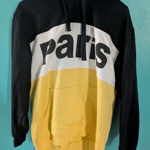 Aris Black, White & Yellow 'Paris' Colorblock Pullover Hoodie